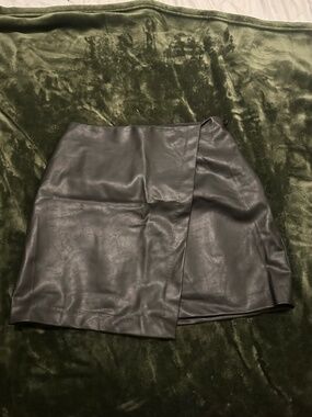 High-Waisted Faux-Leather Mini Skirt